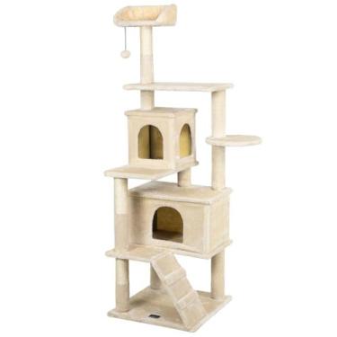 Imagem de Arranhador de gato grande, luxuoso, multifuncional com casas, cama, po