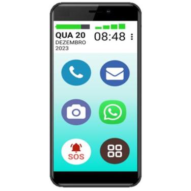 Imagem de Mamãefone 4g 128gb motorola tela grande botao sos cor:azul marinho, AZ