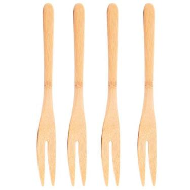 Imagem de Conjunto 4 garfos de bambu para petisco lyor 18cm