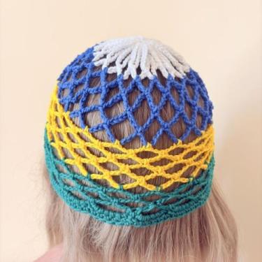 Imagem de Touca de Crochê Brasil para Cabelo - Pistache Acessórios