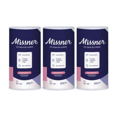 Imagem de Esparadrapo Impermeável Rosa 10cm x 4,5m Missner - Kit 3 unidades