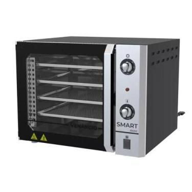 Imagem de Forno Turbo Convector Smart Basic 4 Esteiras Preto e Painel Inox FCSB4