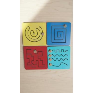 Imagem de Painel Psicomotor de Madeira Educativo 4 Peças - Congratulations Store
