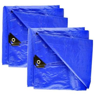 Imagem de Kit 2 Lonas Carreteiro 3x2m Leve Camping Pesca Azul Starfer