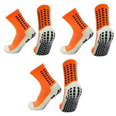Imagem de Kit 3 Pares de Meia Esportiva Antiderrapante Pro Soccer De Compressão 