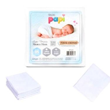 Imagem de Fralda luxo pinte e borde tecido duplo kitc/5un bebê c/faixa p/bordar 