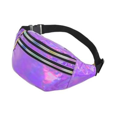 Imagem de Bolsa De Cintura Holográfica Com Glitter, Bolsa De Ombro Laser Designe
