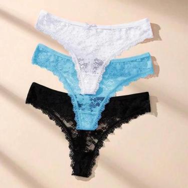 Imagem de Tanga Sexy De Renda Transparente Floral Para Mulheres Tamanho XS-XL Li
