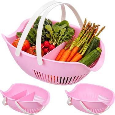 Imagem de Cesta Nuogo 40x30x12 cm Rosa - Pacote com 3 unidades para colheita no 