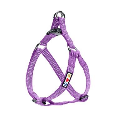 Imagem de Pawtitas Peitoral refletivo para cães ou colete refletivo, controle de conforto, caminhada de treinamento do seu filhote/cachorro Peitoral médio para cães M Ochid Purple Peitoral para cães
