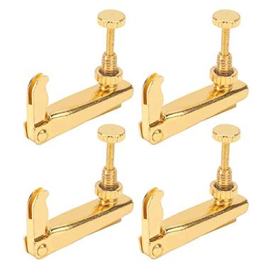 Imagem de 4Pcs Violin Fine Tuners, 3/4‑4/4 Cello String Tool Replacement Instrument Accessories with Excellent Durability and Stability(Gold)