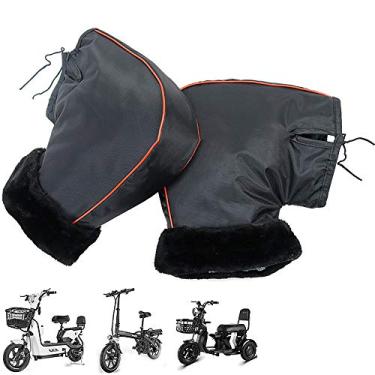 Imagem de Yajun Luvas para guidão quentes de inverno para motocicleta, scooter, luvas quentes para as mãos, 1 par de capas protetoras espessas, C
