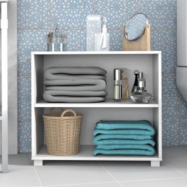 Imagem de Balcão Organizador Multiuso Banheiro e Lavanderia Branco