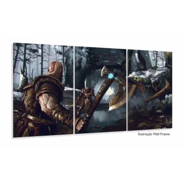 Imagem de Quadro Decorativos God of War com 3 peças 120x60