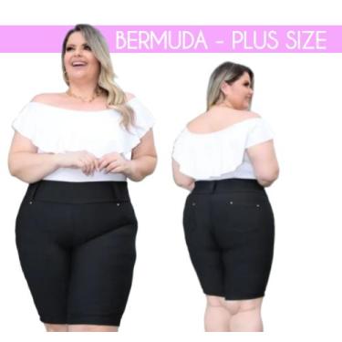 Imagem de Bermuda Feminina Plus Size Cotton Jeans Modeladora - Wild
