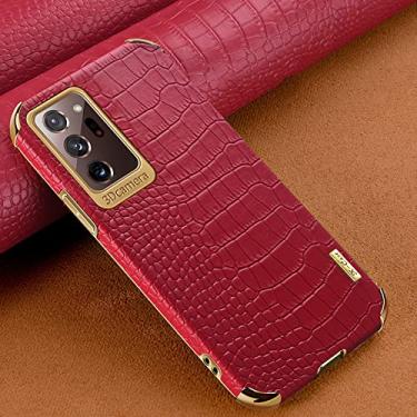 Imagem de Capa de telefone com textura de crocodilo para Samsung Galaxy Note 20 Ultra S21 S20 S10 Plus A72 A52 A51 A71 A50 A70 Capa de suporte magnético, vermelho sem suporte, para GalaxyA50 (A50S)