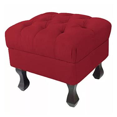 Imagem de Puff Retrô Luis Xv Capitonê Vermelho - DS Estofados