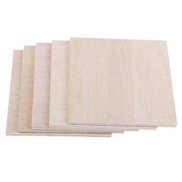 Imagem de Almencla 10Pc DIY Plain Basswood Balsa Licencia De Madeira Fina, 100X100X1.5Mm