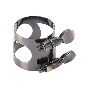 Imagem de Bocal de saxofone tom suave metal ligadura titular saxofone ligadura Azul antigo