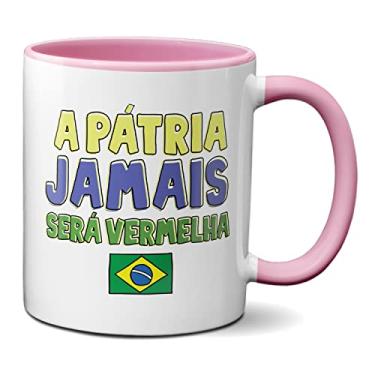Imagem de Caneca Presente A Pátria Jamais Será Vermelha Bolsonaro2022 (Rosa)