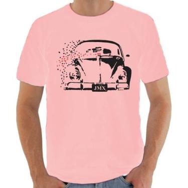 Imagem de Camiseta Masculina Rosa Bebe Algodão Fusca - J. James