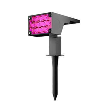Imagem de Luminária Spot Solar Jardim 500lm 12h Refletor Rosa Luz LED 1 Ano Garantia Oversun