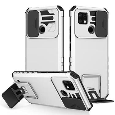 Imagem de Capa protetora traseira para celular com lente deslizante para Oppo Realme C31 C35 C21 Y C25 s C15 C11 Suporte de capa de para-choque painel de selfie para Realmi C25s C21y C 35 Case (branco, Realme C25S)