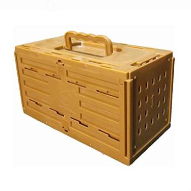 Imagem de KIZQYN Gaiola de pássaro de plástico mini gaiola de transporte para animais de estimação empilhável comprimento 20 cm * largura 10 cm * altura 11 cm (Amarelo) gaiola de voo