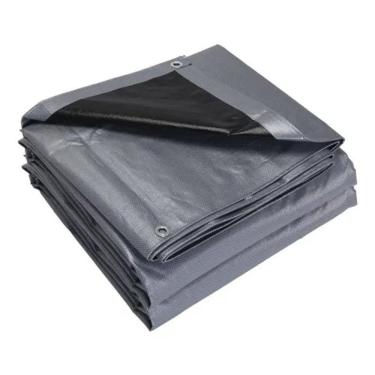 Imagem de Lona Blackout Cinza/Prata 3x4 / 4x3 Impermeável 300 Micras Cobertura Festa Camping Garagem