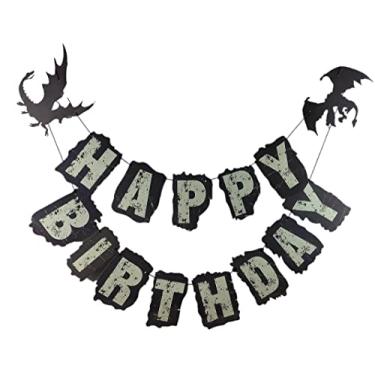 Imagem de Faixa de aniversário tema dragão jogo do trono faixa de aniversário dragão cavaleiro decorações de festa de aniversário para tema medieval conto de fadas fantasia aniversário chá de bebê 1º aniversário suprimentos de festa