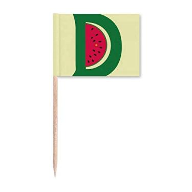 Imagem de D Alfabeto Melancia Frutas Padrão Bonito Palito Bandeiras Marcador Topper Decoração de Festa