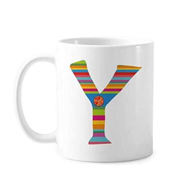 Imagem de Y Alfabeto Laranja Frutas Padrão Bonito Caneca Cerâmica Café Porcelana Utensílios de Mesa