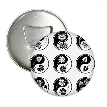 Imagem de Cultura Yin-yang Flor design redondo abridor de garrafas ímã de geladeira emblema multifuncional