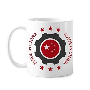 Imagem de Caneca chinesa vermelha National Stars Cog cerâmica xícara de café porcelana louça