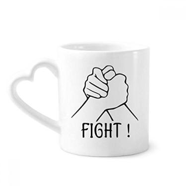 Imagem de Wrist Wrestling Caneca de gesto personalizado café cerâmica copo de coração de vidro