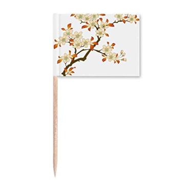 Imagem de Papel de parede com estampa de folhas de flor, papel de parede, bandeiras de palito, enfeite para decoração de festa