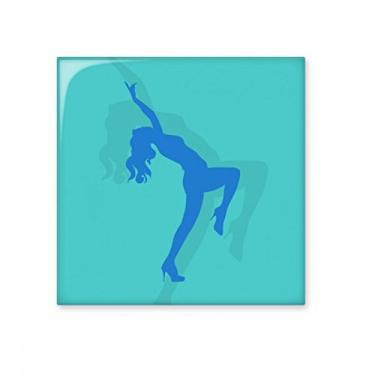 Imagem de Azulejo de cerâmica Blue Dances Plump Girl brilhante decalque de pedra adornada tijolo vitrificado