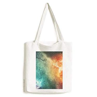 Imagem de Nebulosa adjacente pequena estampa de nebulosa azul bolsa sacola de compras bolsa casual bolsa de mão