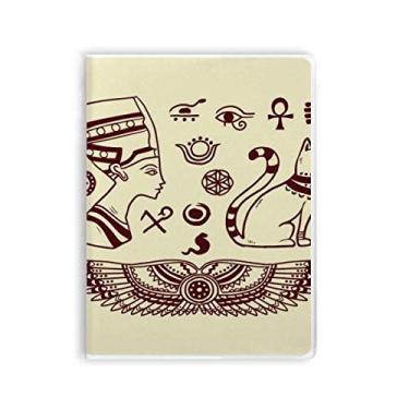 Imagem de Caderno Egito Abstrato Faraó Preto Padrão Gato Goma Diário Capa Macia Diário