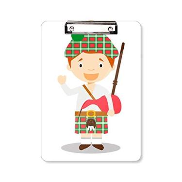 Imagem de Placa de suporte para prancheta vermelha verde Escócia desenho desenho A4