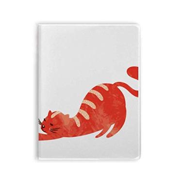 Imagem de Caderno em aquarela com desenho de gato gordo, capa de goma para caderno diário
