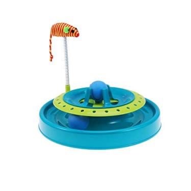 Imagem de Toca-discos para animais de estimação e gatos de três camadas com mola de rato que faz cócegas no gato (como mostrado) - Brinquedos para gatos