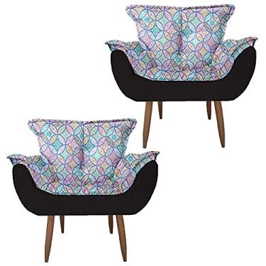 Imagem de Kit 2 Poltrona Decorativa Perola Quarto, Sala, Recepção, Área Gourmet Mandalla Rosa