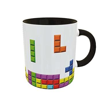 Imagem de Caneca Divertida Game Retrô Blocos Presente Criativo Geek cor:Preto