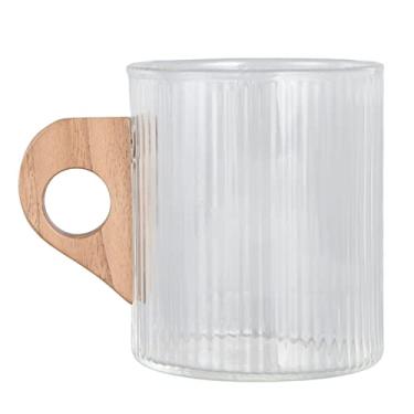 Imagem de Plcnn Canecas de café de vidro de parede dupla Copos de café de vidro com cabo de madeira, caneca de café isolada, copo de cappuccino, copo de latte para cozinha/viagem (#1)