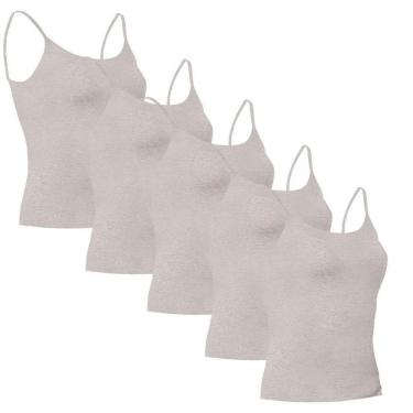 Imagem de Kit 5 Regatas Básicas Feminina Lisa-Feminino