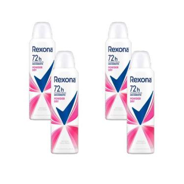 Imagem de Kit 4 Und Desodorante Aerosol Rexona Feminino Powder Dry 90G