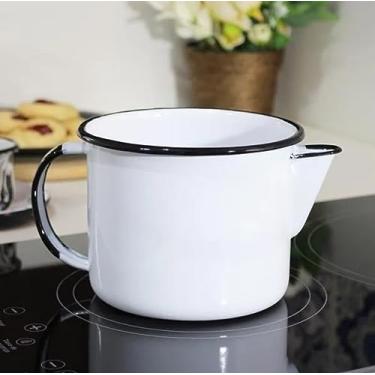 Imagem de Caneca Para Café Esmaltada Com Bico 1l Branca Metallouça