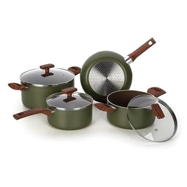 Imagem de Multiflon Jogo de Panelas Antiaderente Eté 4 Pç Verde Oliva