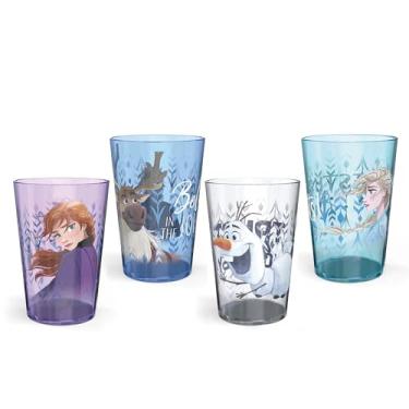Imagem de Zak Designs O conjunto de copos Disney Frozen 2 inclui copos de plástico duráveis, os copos divertidos são perfeitos para crianças, 4 pacotes (411 g, Anna & Elsa e Olaf)